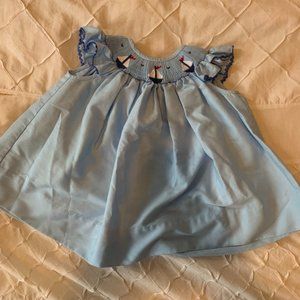 6 Month Sailboat Bishop Smock Dress